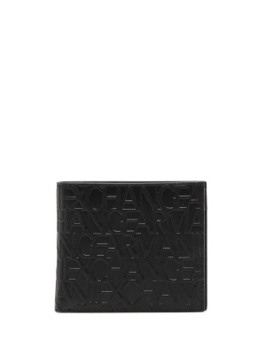 

Embossed-logo print leather wallet, Armani Exchange Embossed-logo print leather wallet