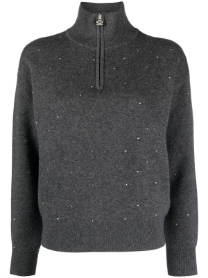 Crystal-embellished half-zip jumper, SANDRO Crystal-embellished half-zip jumper
Crystal-embellished half-zip jumper, SANDRO Crystal-embellished half-zip jumper