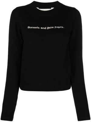 Sunsets-embroidered merino-blend jumper, Palm Angels Sunsets-embroidered merino-blend jumper
Sunsets-embroidered merino-blend jumper, Palm Angels Sunsets-embroidered merino-blend jumper