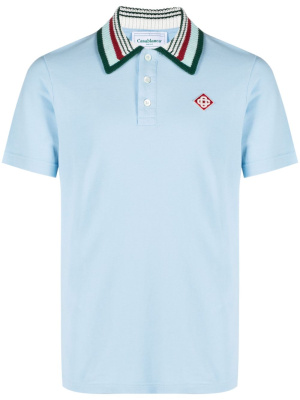 Logo-embroidered stripe-collar polo shirt, Casablanca Logo-embroidered stripe-collar polo shirt
Logo-embroidered stripe-collar polo shirt, Casablanca Logo-embroidered stripe-collar polo shirt