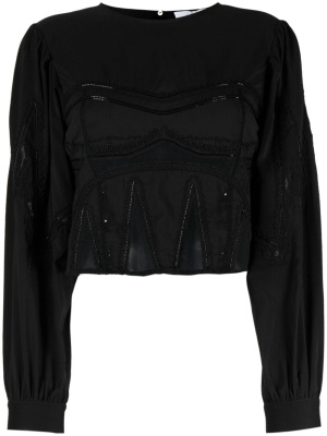 Decorative-stitching cropped blouse, IRO Decorative-stitching cropped blouse
Decorative-stitching cropped blouse, IRO Decorative-stitching cropped blouse