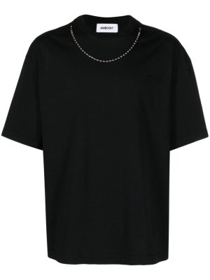Logo-embroidered chain-detail cotton T-shirt, AMBUSH Logo-embroidered chain-detail cotton T-shirt
Logo-embroidered chain-detail cotton T-shirt, AMBUSH Logo-embroidered chain-detail cotton T-shirt