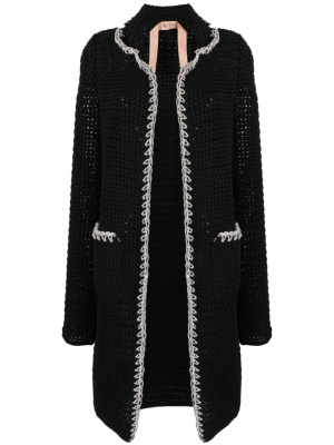 Contrasting-trim open-knit cardi-coat, Nº21 Contrasting-trim open-knit cardi-coat
Contrasting-trim open-knit cardi-coat, Nº21 Contrasting-trim open-knit cardi-coat