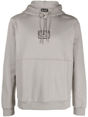 

EA7 logo-patch drawstring hoodie, Ea7 Emporio Armani EA7 logo-patch drawstring hoodie