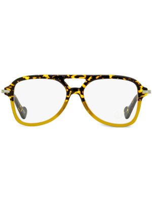 

Tortoiseshell-effect pilot-frame glasses, Moncler Eyewear Tortoiseshell-effect pilot-frame glasses
