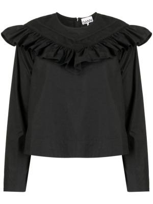 Ruffled-detailing organic-cotton blouse, GANNI Ruffled-detailing organic-cotton blouse
Ruffled-detailing organic-cotton blouse, GANNI Ruffled-detailing organic-cotton blouse