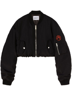 Logo-embroidered cropped bomber jacket, AMBUSH Logo-embroidered cropped bomber jacket
Logo-embroidered cropped bomber jacket, AMBUSH Logo-embroidered cropped bomber jacket