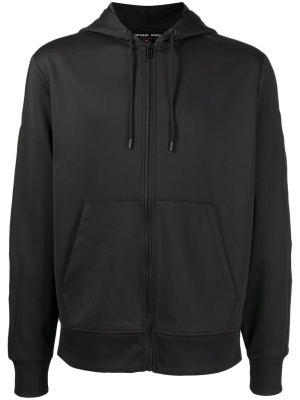 

Zip-up rib-trimmed hoodie, Michael Kors Zip-up rib-trimmed hoodie