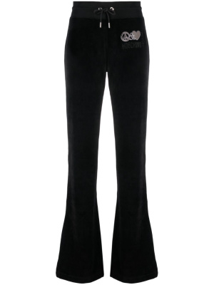 Logo-embroidered flared track pants, MOSCHINO JEANS Logo-embroidered flared track pants
Logo-embroidered flared track pants, MOSCHINO JEANS Logo-embroidered flared track pants