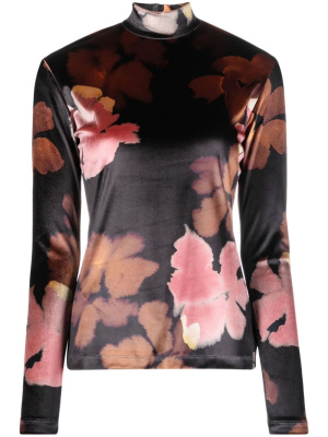 

Floral-print mock neck top, PS Paul Smith Floral-print mock neck top