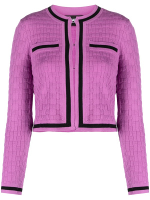 Logo-embroidered two-tone cardigan, Karl Lagerfeld Logo-embroidered two-tone cardigan
Logo-embroidered two-tone cardigan, Karl Lagerfeld Logo-embroidered two-tone cardigan
