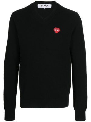 Heart-patch V-neck wool jumper, Comme Des Garçons Heart-patch V-neck wool jumper
Heart-patch V-neck wool jumper, Comme Des Garçons Heart-patch V-neck wool jumper