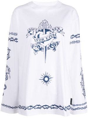 Slogan-print long-sleeve T-shirt, Jean Paul Gaultier Slogan-print long-sleeve T-shirt
Slogan-print long-sleeve T-shirt, Jean Paul Gaultier Slogan-print long-sleeve T-shirt