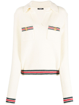 Striped-trim textured polo shirt, Balmain Striped-trim textured polo shirt
Striped-trim textured polo shirt, Balmain Striped-trim textured polo shirt