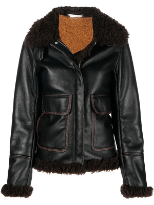 

Trimmed faux leather jacket, Stella McCartney Trimmed faux leather jacket