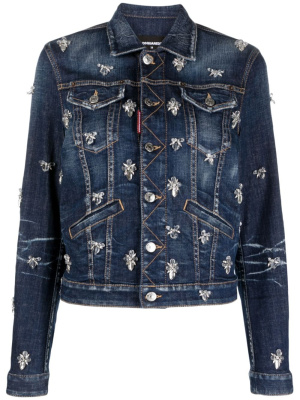 Crystal-embellished cropped denim jacket, Dsquared2 Crystal-embellished cropped denim jacket
Crystal-embellished cropped denim jacket, Dsquared2 Crystal-embellished cropped denim jacket