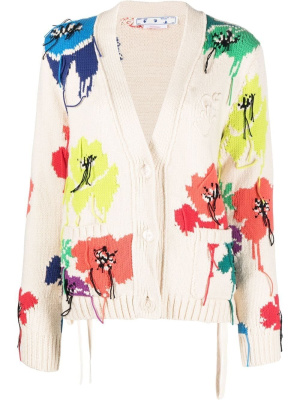Floral-embroidered knitted cardigan, Off-White Floral-embroidered knitted cardigan
Floral-embroidered knitted cardigan, Off-White Floral-embroidered knitted cardigan