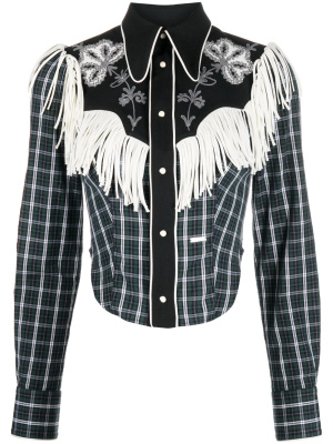 Fringe-detail plaid-pattern shirt, Dsquared2 Fringe-detail plaid-pattern shirt
Fringe-detail plaid-pattern shirt, Dsquared2 Fringe-detail plaid-pattern shirt