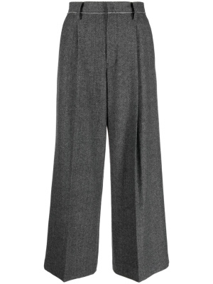 Herringbone pressed-crease wide-leg trousers, Yohji Yamamoto Herringbone pressed-crease wide-leg trousers
Herringbone pressed-crease wide-leg trousers, Yohji Yamamoto Herringbone pressed-crease wide-leg trousers