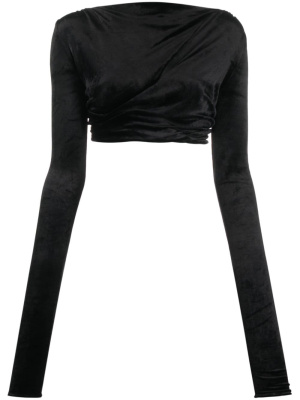 Cropped long-sleeve velvet top, Rick Owens Lilies Cropped long-sleeve velvet top
Cropped long-sleeve velvet top, Rick Owens Lilies Cropped long-sleeve velvet top