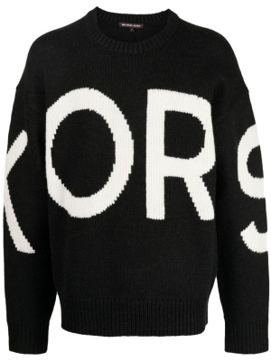 

Intarsia knit-logo crew-neck jumper, Michael Kors Intarsia knit-logo crew-neck jumper
