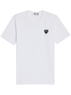 

Logo-appliqué round-neck cotton T-shirt, Comme Des Garçons Play Logo-appliqué round-neck cotton T-shirt