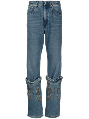 Logo-patch layered straight-leg jeans, Y/Project Logo-patch layered straight-leg jeans
Logo-patch layered straight-leg jeans, Y/Project Logo-patch layered straight-leg jeans