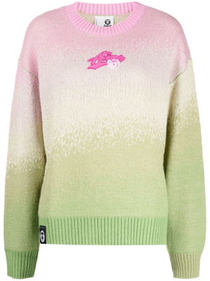 Logo-appliqué gradient jacquard jumper, AAPE BY *A BATHING APE® Logo-appliqué gradient jacquard jumper
Logo-appliqué gradient jacquard jumper, AAPE BY *A BATHING APE® Logo-appliqué gradient jacquard jumper