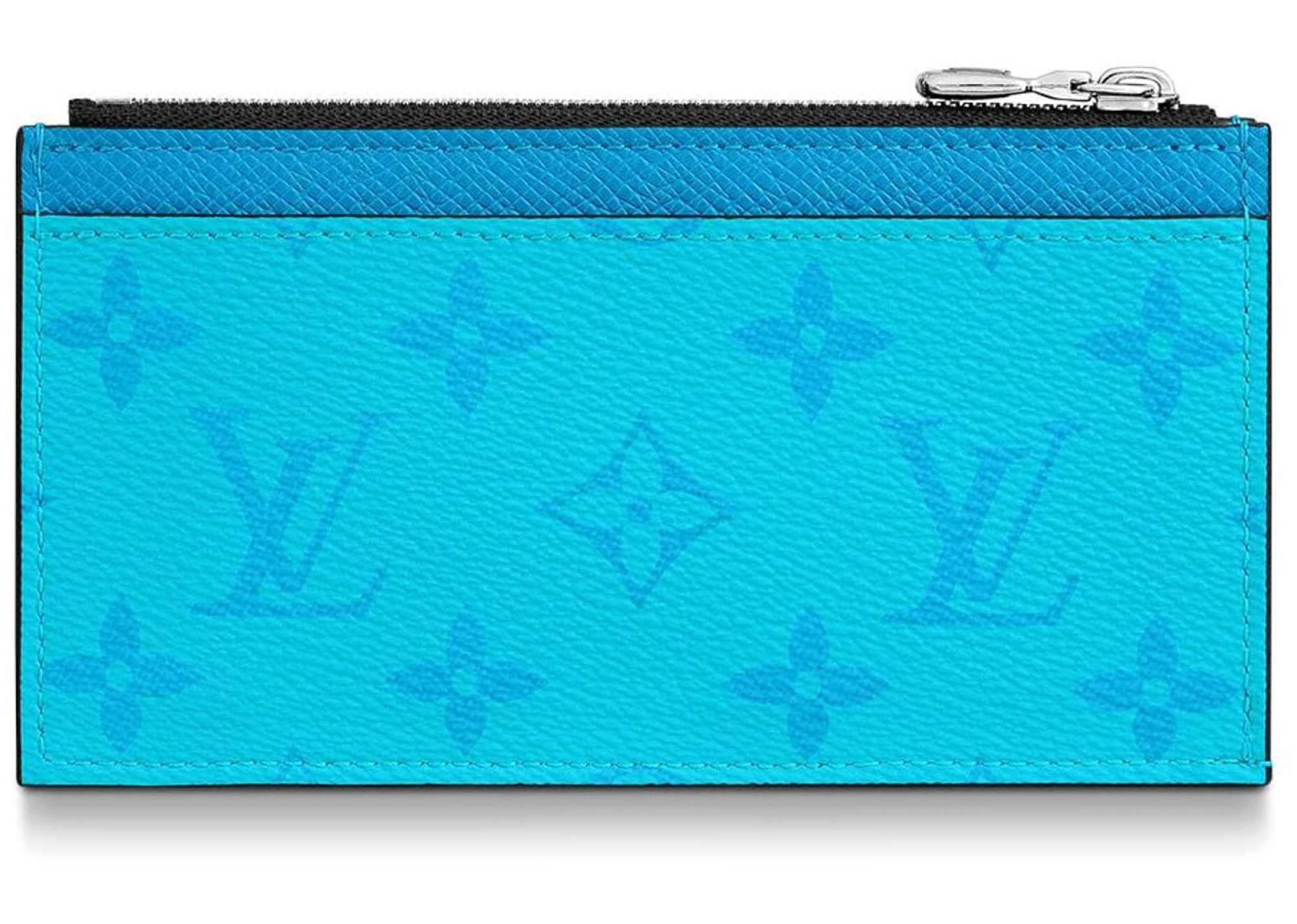 Louis Vuitton Coin Card Holder Monogram Eclipse Lagoon Blue