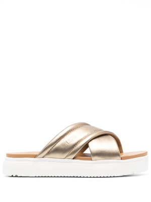 

Crossover-strap leather slides, UGG Crossover-strap leather slides