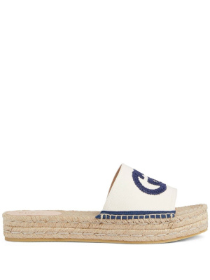 

Interlocking G espadrille slides, Gucci Interlocking G espadrille slides