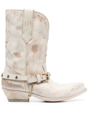 

Low Wish Star leather boots, Golden Goose Low Wish Star leather boots