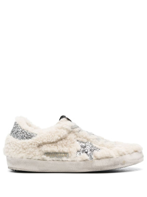 

Shearling-panel glitter sneakers, Golden Goose Shearling-panel glitter sneakers