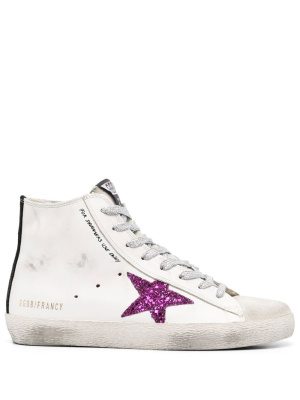 

Star patch leather high-top sneakers, Golden Goose Star patch leather high-top sneakers