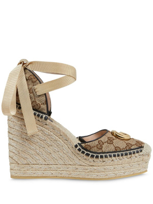 

GG logo espadrille wedges, Gucci GG logo espadrille wedges