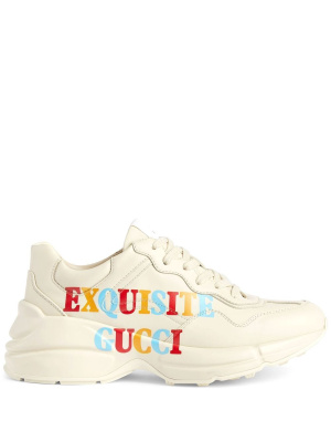

Rhyton Exquisite low-top leather sneakers, Gucci Rhyton Exquisite low-top leather sneakers