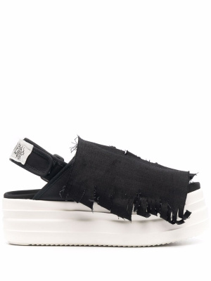 

Distressed-finish platform sandals, Rick Owens Distressed-finish platform sandals