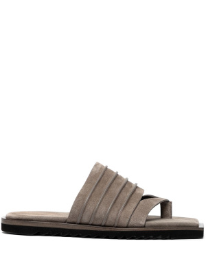 

Ribbed thong suede sandals, Rick Owens Ribbed thong suede sandals