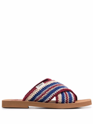 

Woody crossover-strap sliders, Chloé Woody crossover-strap sliders