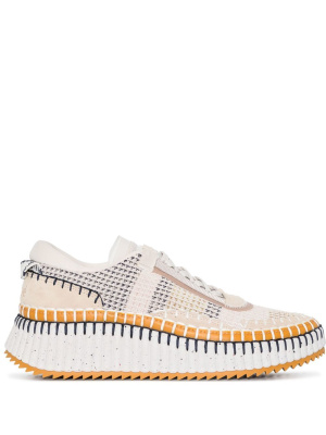 

Multi-panel lace-up sneakers, Chloé Multi-panel lace-up sneakers