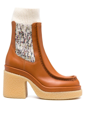 

Leather knitted boots, Chloé Leather knitted boots