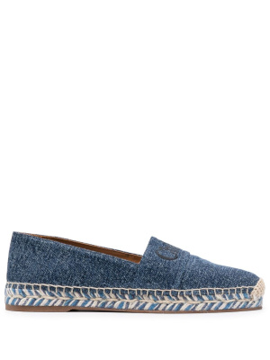 

Logo-embroidered flat espadrilles, Chloé Logo-embroidered flat espadrilles