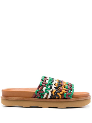 

Interwoven-strap design slides, Chloé Interwoven-strap design slides