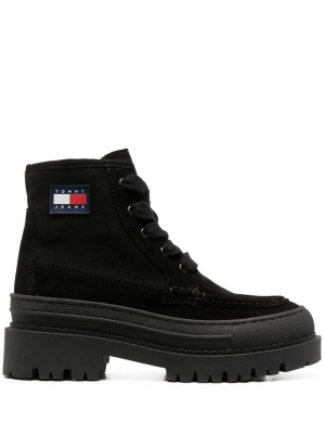 

40mm logo-patch lace-up boots, Tommy Jeans 40mm logo-patch lace-up boots