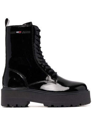 

Patent lace-up boots, Tommy Jeans Patent lace-up boots