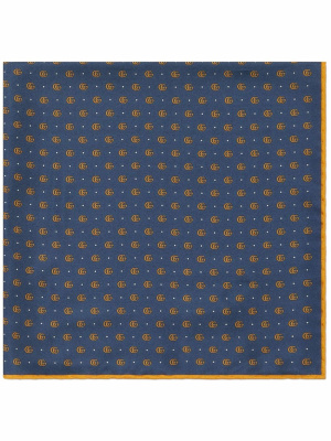 

Double-G print silk pocket square, Gucci Double-G print silk pocket square