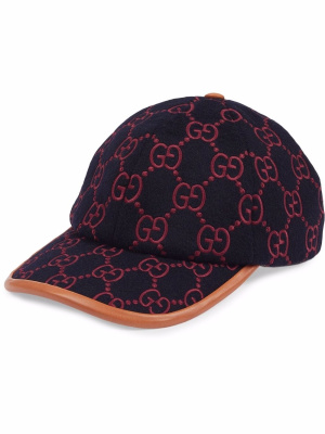 

GG embroidered wool-blend baseball hat, Gucci GG embroidered wool-blend baseball hat