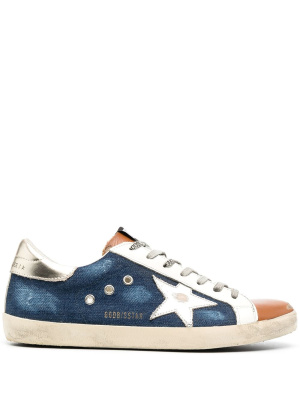 

Super-Star denim panelled sneakers, Golden Goose Super-Star denim panelled sneakers