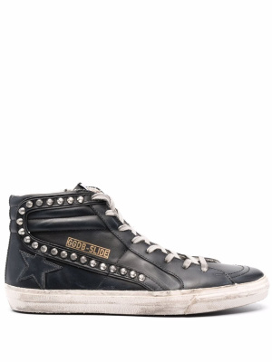 

Slide Classic high-top distressed sneakers, Golden Goose Slide Classic high-top distressed sneakers