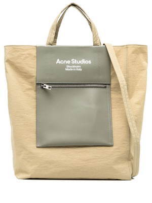 

Leather logo print tote bag, Acne Studios Leather logo print tote bag